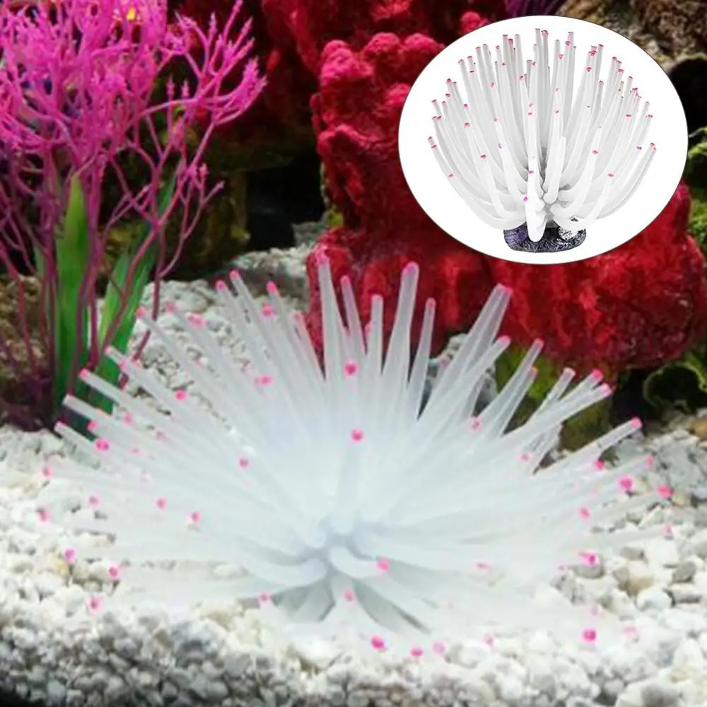Aquarium Soft Corallin Artificial Underwater Silicone Sea Ball Anemone Ornament Fish Tank Decor Ornaments Accessories | Дом и сад