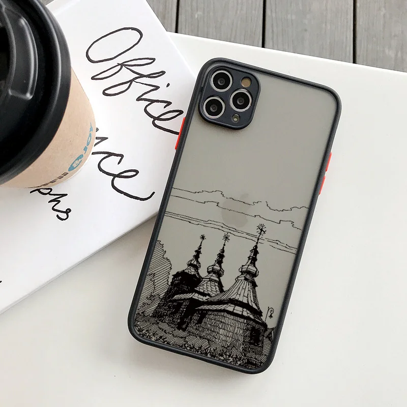 Architectural Black Lines Artistic Phone Case - Stylish Back Building Cover
