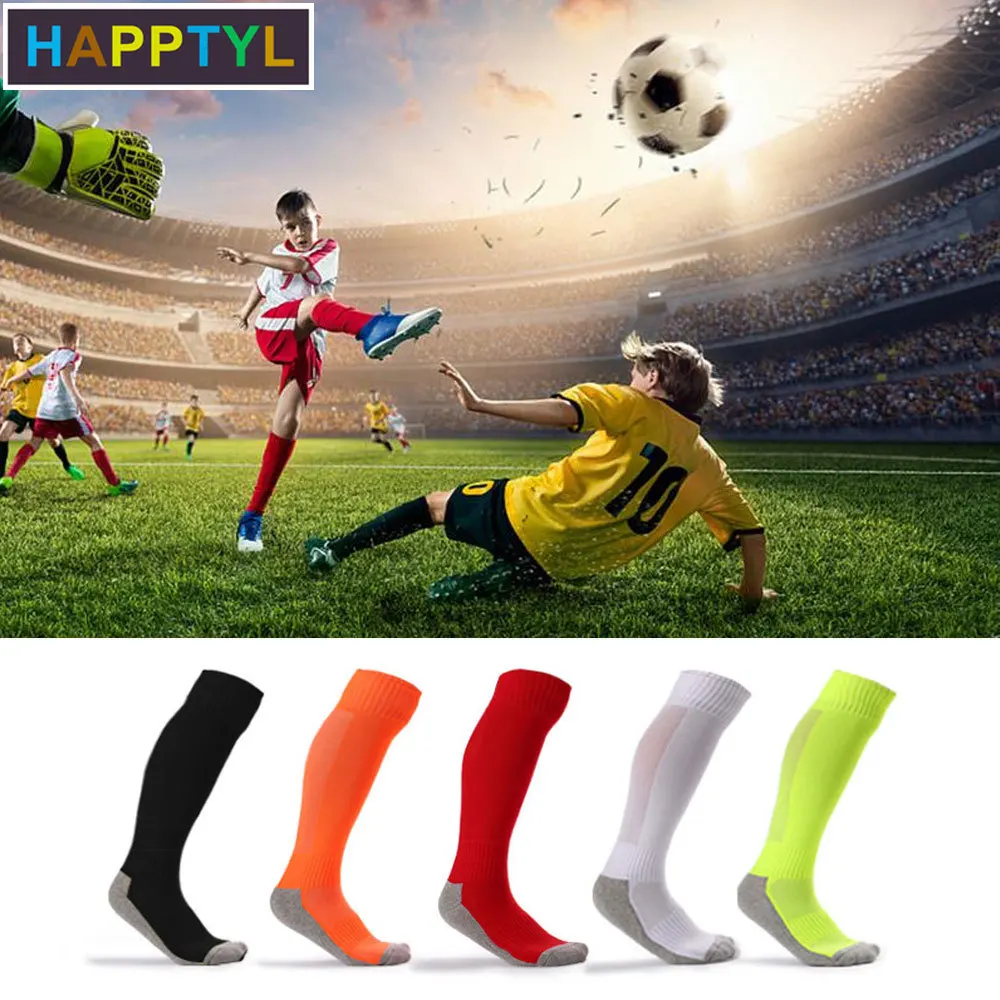 HAPPTYL/1 пара хлопковые футбольные гольфы для мальчиков и девочек Детские Длинные