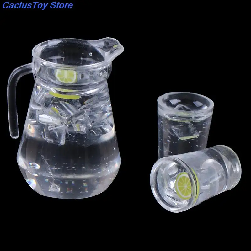 

Mini Juice Jug Cup Set Simulation Drink Milk Model Toys for Doll House Decoration 1/12 Dollhouse Furniture Accessories