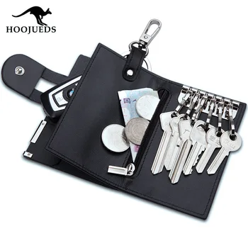 

Genuine Real Leather Car Key Case Holder Cowhide Housekeeper Small Zipper Coin Purse Key Chain Pouch Holder Pocket Organizer