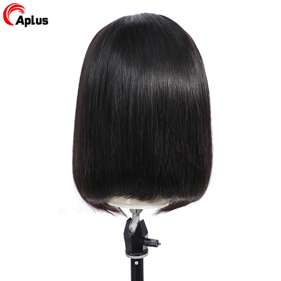 Aplus Hair Short Bob Wig Transparent Lace Front Human Hair Wigs Glueless Brazilian Remy Straight Hair Women Wig 150% Density