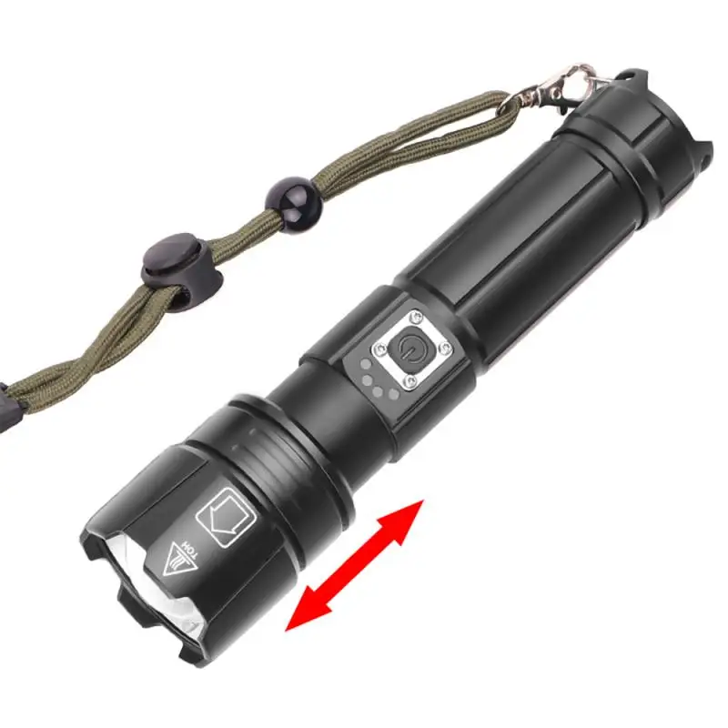 Новое поступление, телескопический зум, зарядка через usb, XHP70, сильный светильник, вспышка, светильник, супер яркий светодиодный зум, наружный флэш-светильник