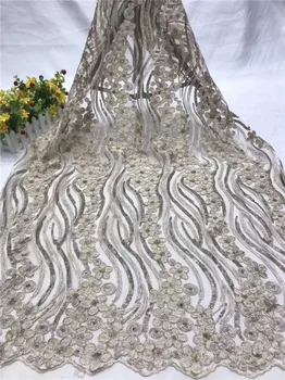 

Excellent pattern French tulle mesh fabric nice party net lace for evening dress PDN685(5yards/lot)