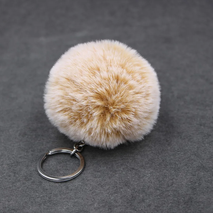 Fluffy Fur Pom Pom Keychain Soft Faux Rabbit Fur Ball Car Keyring Pompom  Key Chains Key holder Women Bag Pendant Jewelry Gifts