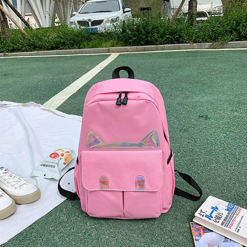 Детский рюкзак для девочек и мальчиков; детские школьные рюкзаки для подростков; милый рюкзак с кошачьими ушками; школьный рюкзак; Cartable Enfant - Цвет: 6534-Pink