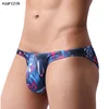 New Sexy Men Underwear Breathable Printed Briefs Low Waist Male Underpants Cuecas Calzoncillos Bulge Pouch Mesh Bikini Briefs ► Photo 2/6