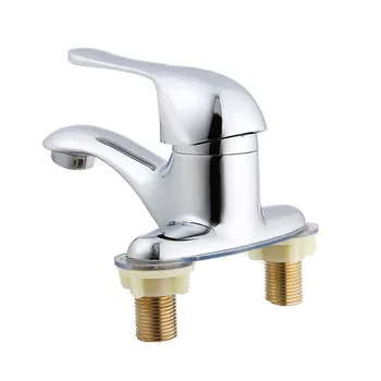

Zinc Alloy Double Couplet Bathroom Faucet Hot and Cold Water Basin Single Holder Dual Hole Base Bathtub Sink Faucet Wash Basin
