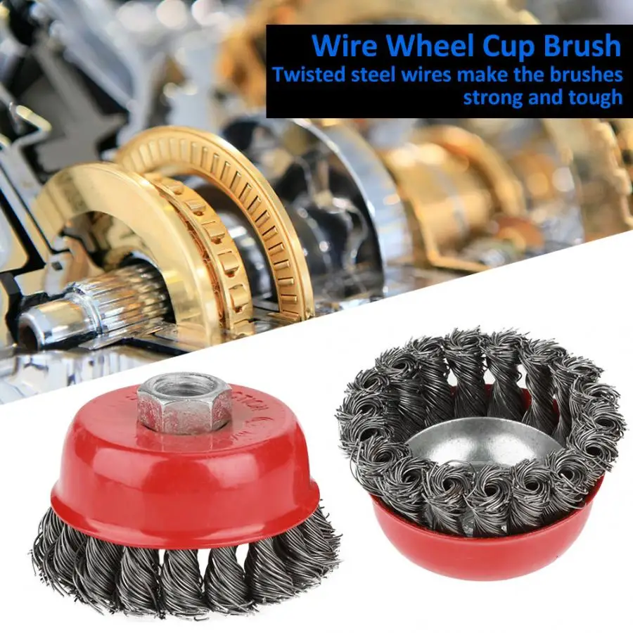 

4Pcs Rotary Twist Knot Flat Cup Steel Wire Wheel Brush for Angle Grinder Rust Paint Removal steel wire brush Domestic Delivery
