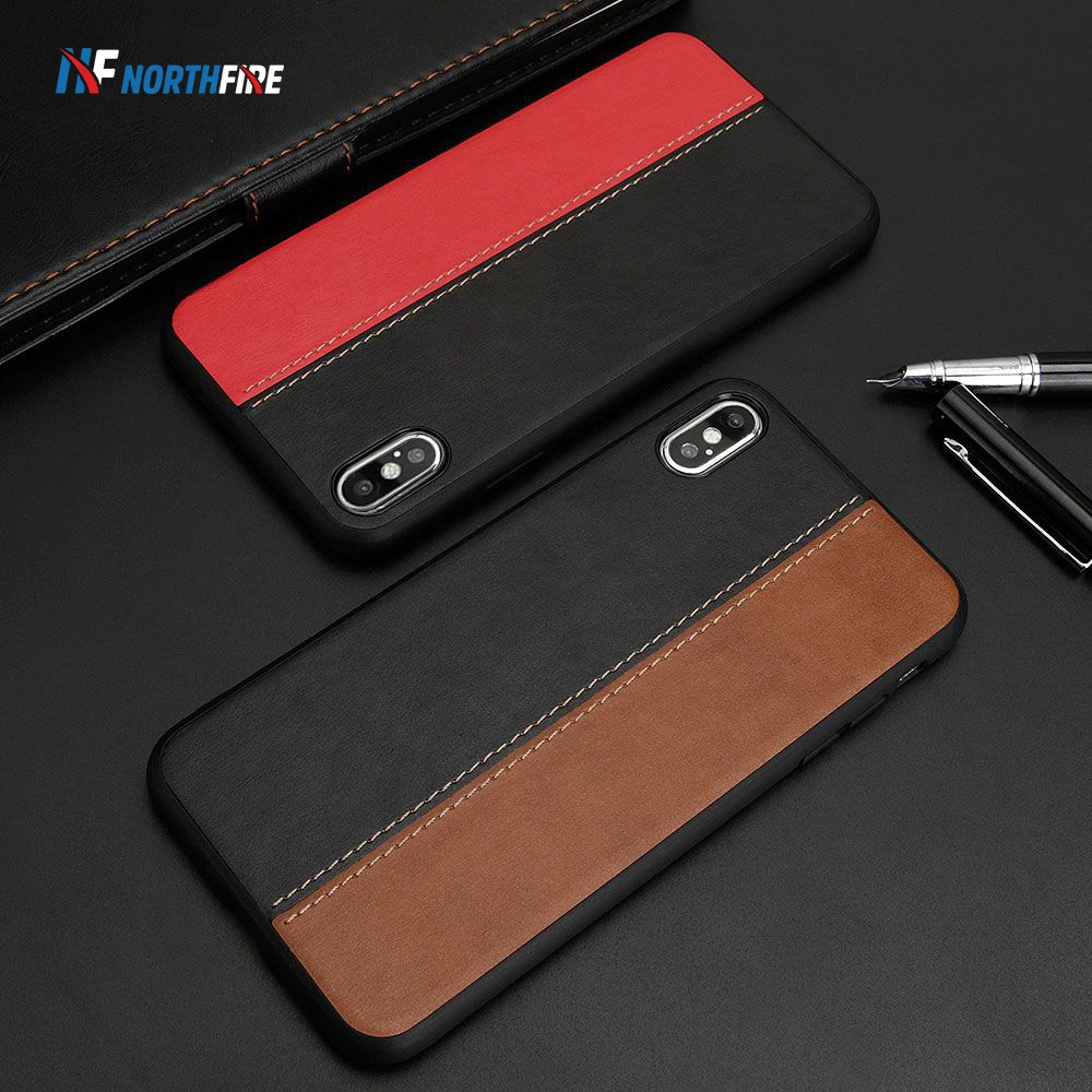 

NORTHFIRE Retro Soft TPU Case For iPhone XR X XS Max 7/8 Plus Cases Contrast Color Vintage Leather Back Cover Shell Coque Fundas