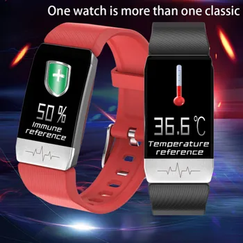 

T1 Smart Watch Heart Rate Blood Oxygen Temperature Monitoring Smartwatch Blood Pressure Temperature Measurement ECG Smart Watchs