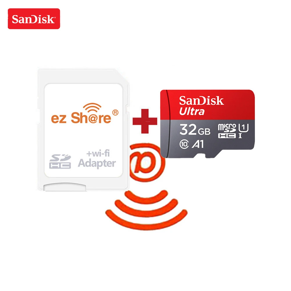 Ezshare Беспроводной Wi Fi адаптер SanDisk Ultra 16 ГБ 32 класс 10 microsd беспроводная TF карта Micro SD