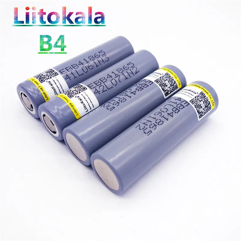 LiitoKala B4 18650 2600 mah 3 6 v Battrey Para Мобильная мощность lanterna apudio o cigarro eletratonico bateria |