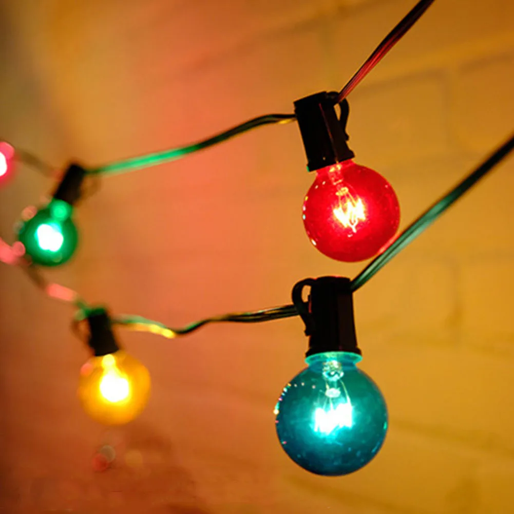 G40 DIY Hanging Colorful Garden Christmas Glass Bulb Party Outdoor String Light Electric Tungsten Wire Decoration Wedding