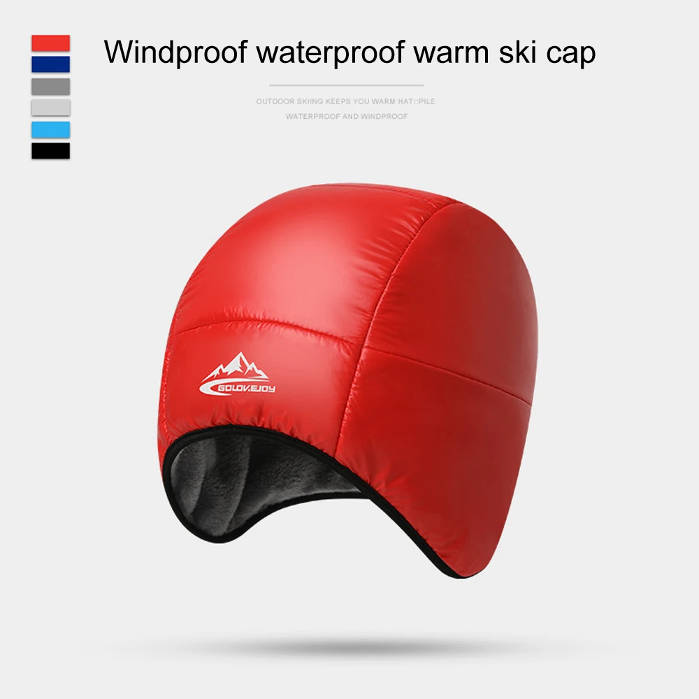 1Pcs Winter Ski Hat Outdoor Waterproof Windproof Mountaineering Skiing Velvet Cap Hat Outdoor Skiing Accessories Protective Cap