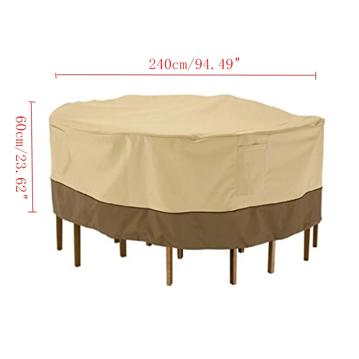 

Hot New Polyester Round Garden Table Cover Tablecloth 240x60cm Waterproof Patio Outdoor Furniture Set Shelter Protective Cover S