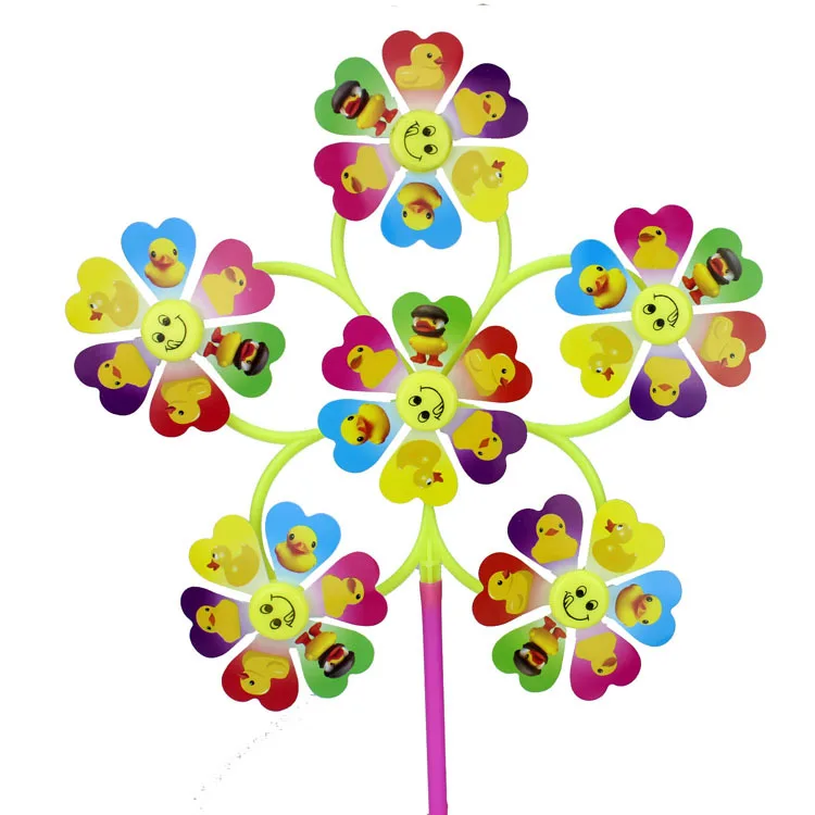 

New children's gift cartoon rotating windmill toy 6 leaf combination cute smiley anime windmill