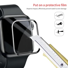 3D Curved Edge HD Tempered Glass for Apple Watch Series 3 2 1 38/42MM Screen Protector film for iWatch 4/5/6 40MM 44MM Full glue