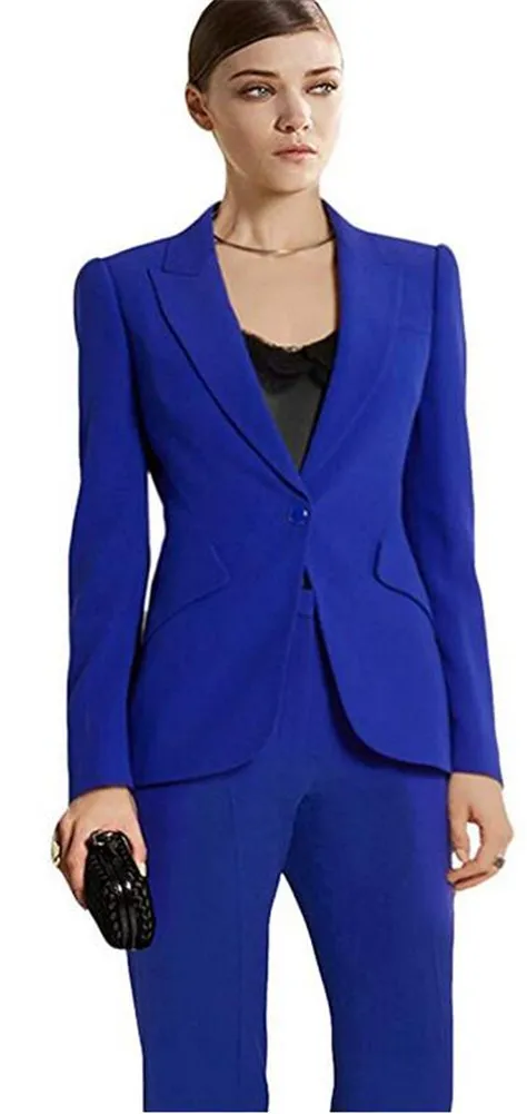 

Blue Formal Office Uniform Style Female Trouser PantSuit Women Set Ladies Pant Suits Jacket+Pants Women Business Suits Blazer
