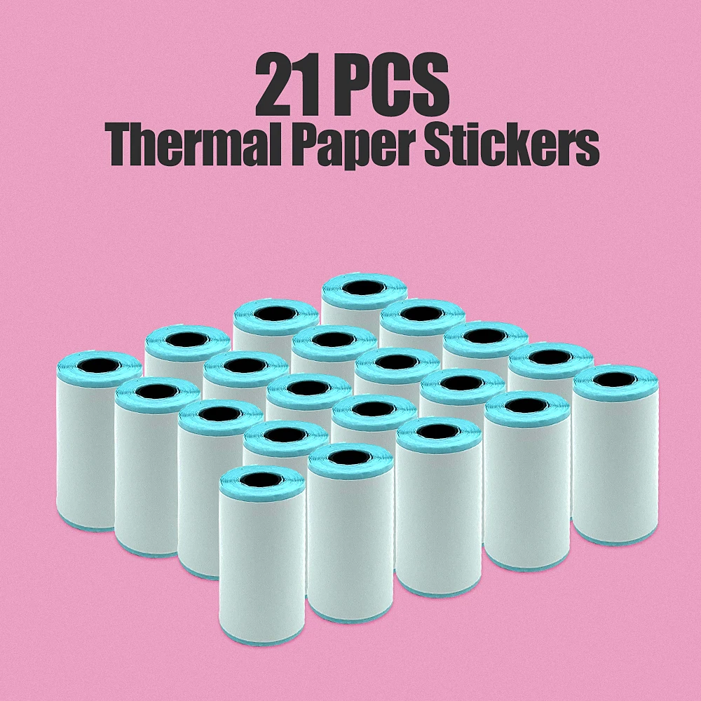 3 /6 /9 /15 /21Pcs Portable Printable Sticker Paper Roll Direct Thermal Paper With Self-adhesive For A6 Pocket Thermal Printer 7