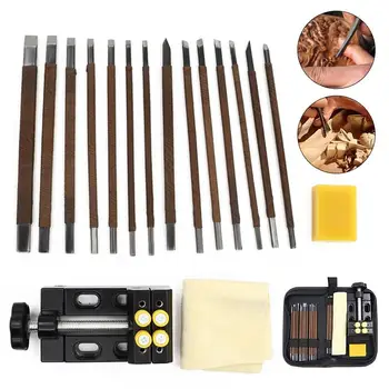 

18pcs/lot Carving Knife Hand Tool Chisel Seal Engraving Knife Woodcut Stone Carving Craft DIY Woodworking Gouges Tools Kit