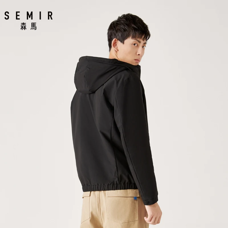 SEMIR, зимняя новинка, хлопковая куртка для мужчин, корейский бизнес, красивый, ветровка, теплое хлопковое пальто, куртка с капюшоном для мужчин