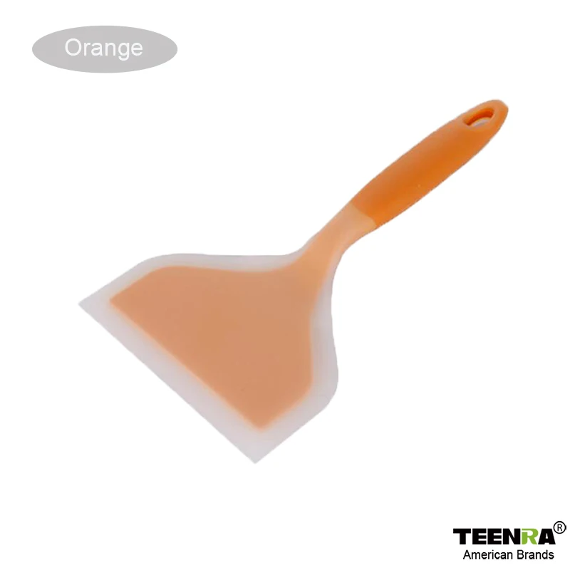 Orange TEENRA силиконовые лопатки с антипригарным покрытием для приготовления пищи лопатка для выпечки Кондитерские инструменты японский омлет кухонная лопатка кухонные принадлежности - Цвет: Orange