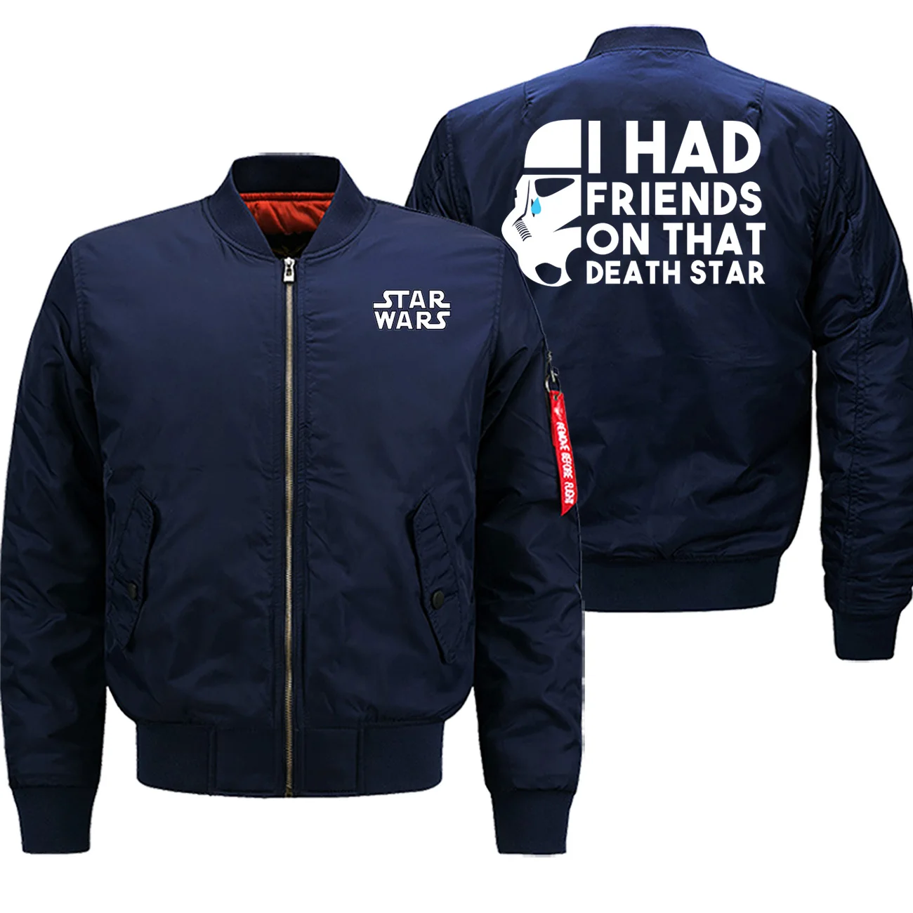 Mens Jacket I Had Friends On That Death Star Wars Funny Streetwear Bomber Military Warm Clothing Jackets Fashion Hot Sale Coat - Цвет: dark blue5