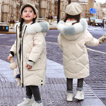 

Winter girl pink fashionable down long coat Children's diamond check down jacket Girls' green warm and thick down jacket Hooded