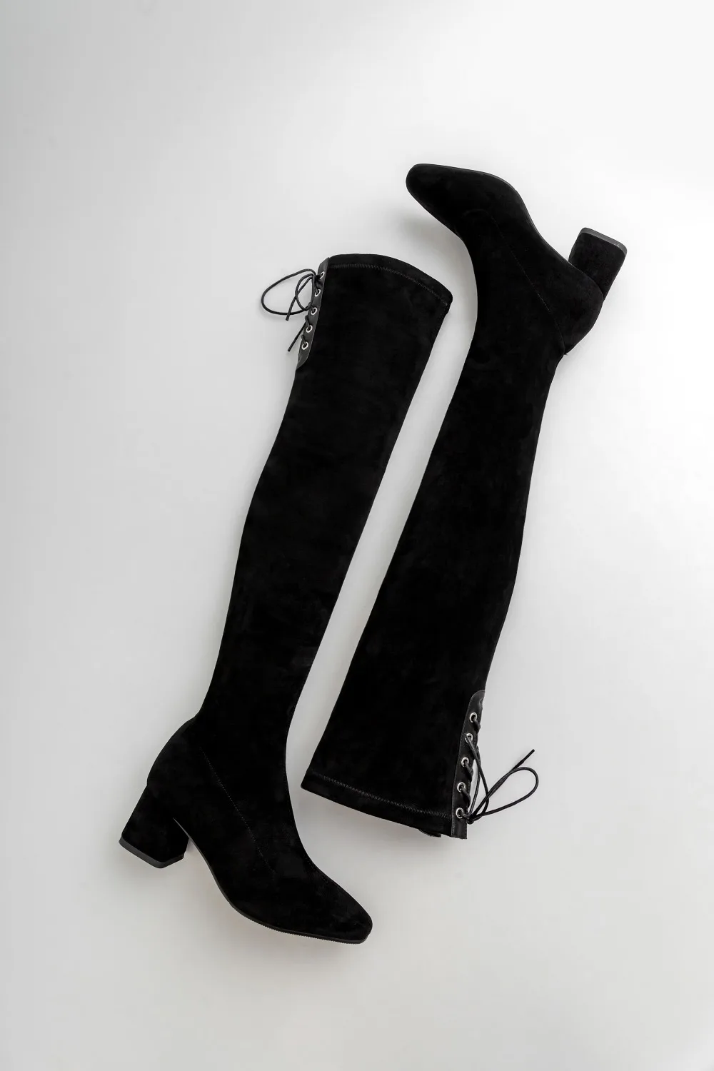 Sexy over the knee high boots woman suede leather thick high heels women boots autumn winter black gray party shoes woman