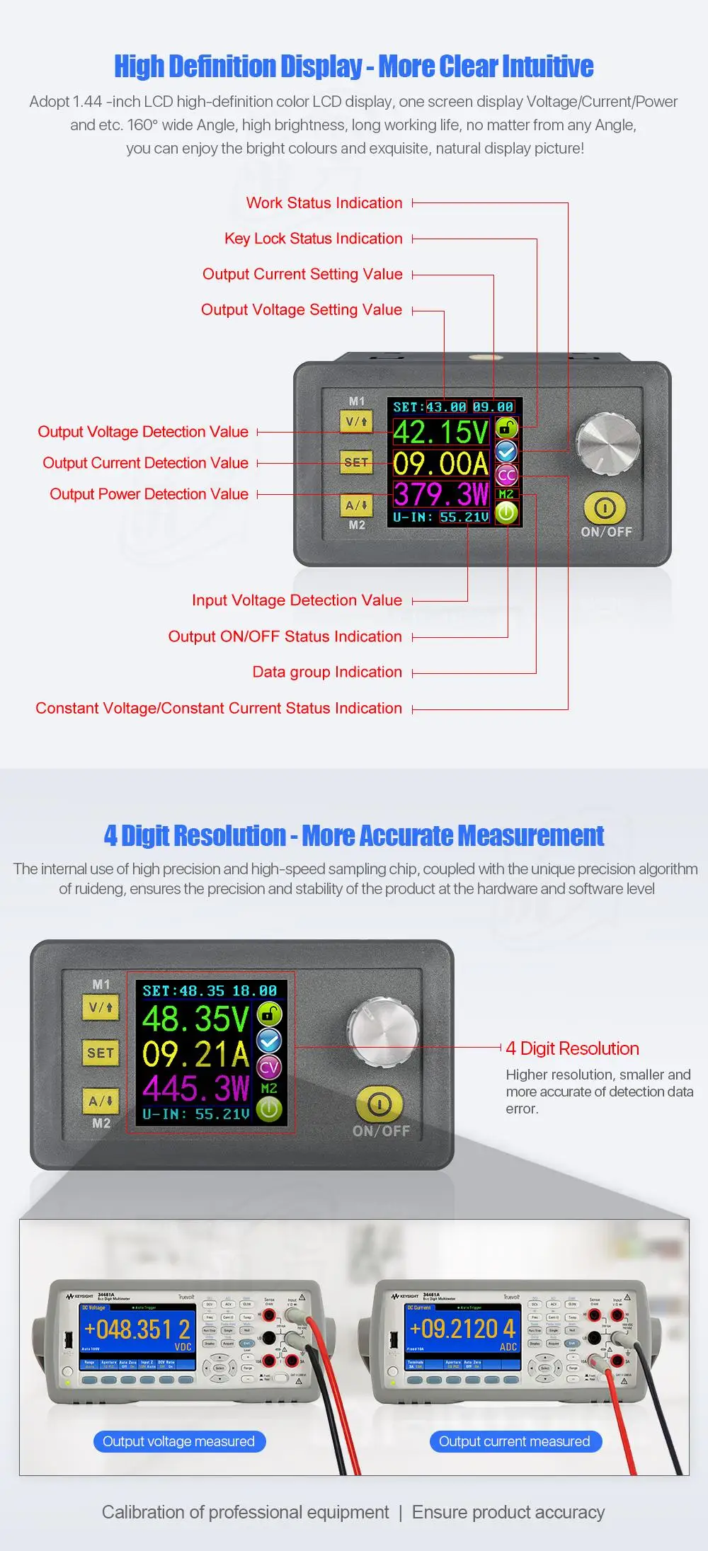 DPS5020 Constant Voltage Current DC- DC Step-down Communication Power Supply Buck Voltage Converter LCD Voltmeter 50V 20A