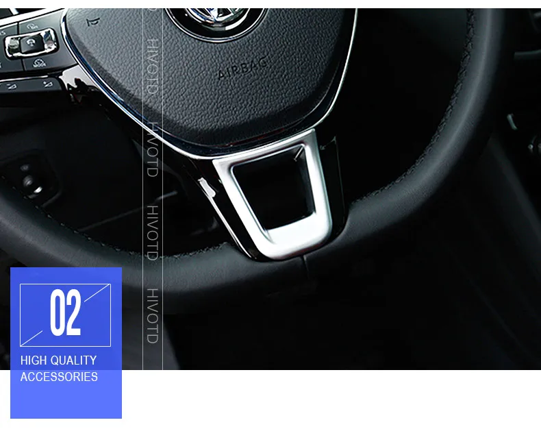 Hivotd для VW tiguan Mk2 хромированное углеродное волокно, накладка на руль автомобиля, наклейки для интерьера, аксессуары для стайлинга автомобилей