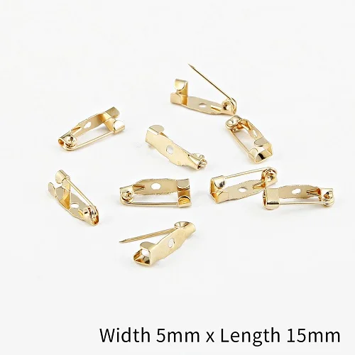 15x5mm 10 шт. 15 20 25 30 35 мм серебряная брошь базовые булавки безопасные булавки брошь настройки пустая основа для DIY материал для изготовления украшений - Цвет: 15x5mm