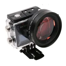 58 мм 16-кратное увеличение HD макрообъектив+ красный фильтр 58 мм переходное кольцо крышка объектива для SJ6 Legend Gopro 3 4 аксессуары для фотосъемки