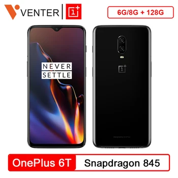 Перейти на Алиэкспресс и купить Оригинальный смартфон Oneplus 6 T 6 T 8GB 128GB Snapdragon 845 19,5: 9 на весь экран с функцией распознавания отпечатков пальцев 6,41 дюйм20MP OxygenOS
