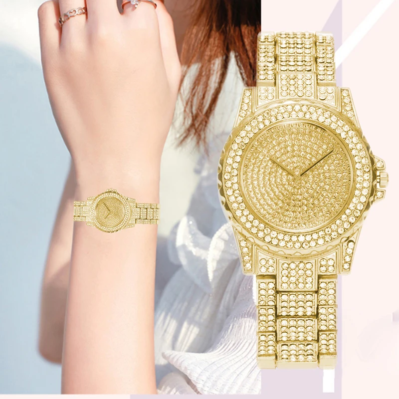 

Women Bracelet Watches Crystal Diamond Stainless Steel Strap Quartz Simple Fashion Famale Clock relógios feminino