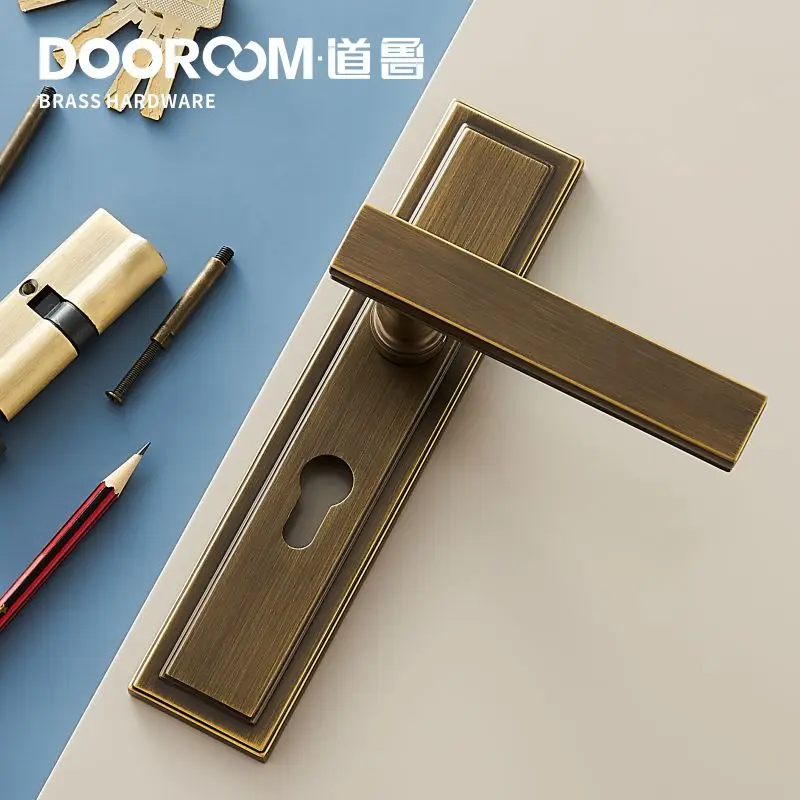 Dooroom латунный дверной рычаг набор немой итальянский американский интерьер для