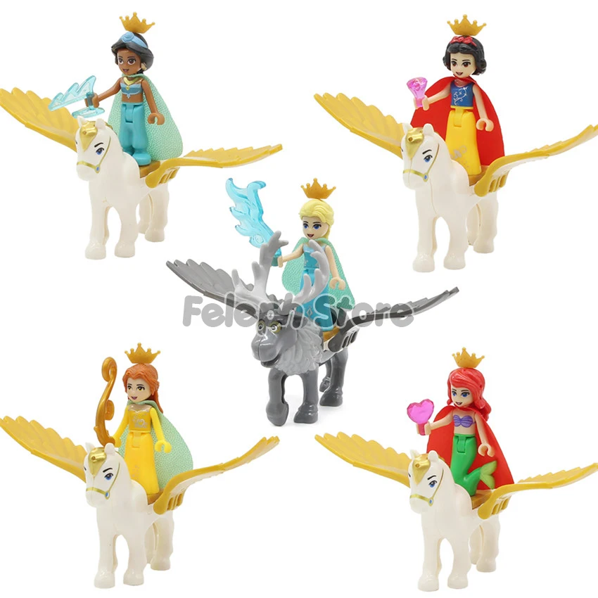 Hot Single Toy Legoingly Animal Flying Horse Building Blocks Princess Girls Figures Mermaid Cinderella Doll Sets Models DIY Toys (7)