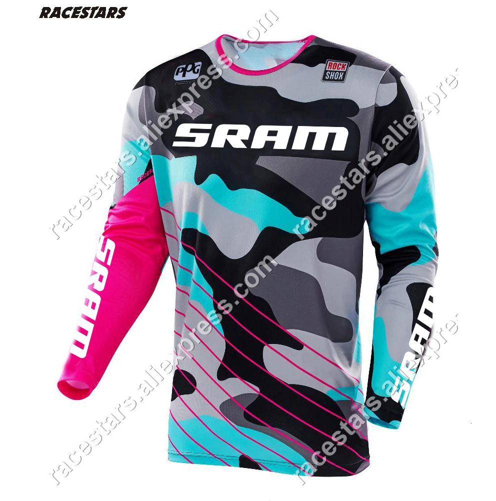 2 Новинка! настоящий Ropa Ciclismo, SRAM Am Dh, Spexcel, для мотокросса, с длинным рукавом, Майо Ciclismo, Майки для велоспорта, одежда для горного спорта, Рубашки MTB - Цвет: 2