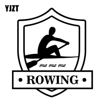 

YJZT 15.3CM*16.9CM Rowing Crew Rower Boating Water Sport Creative Note Whole Body Decoration Decals Bumper Car Sticker C31-0454