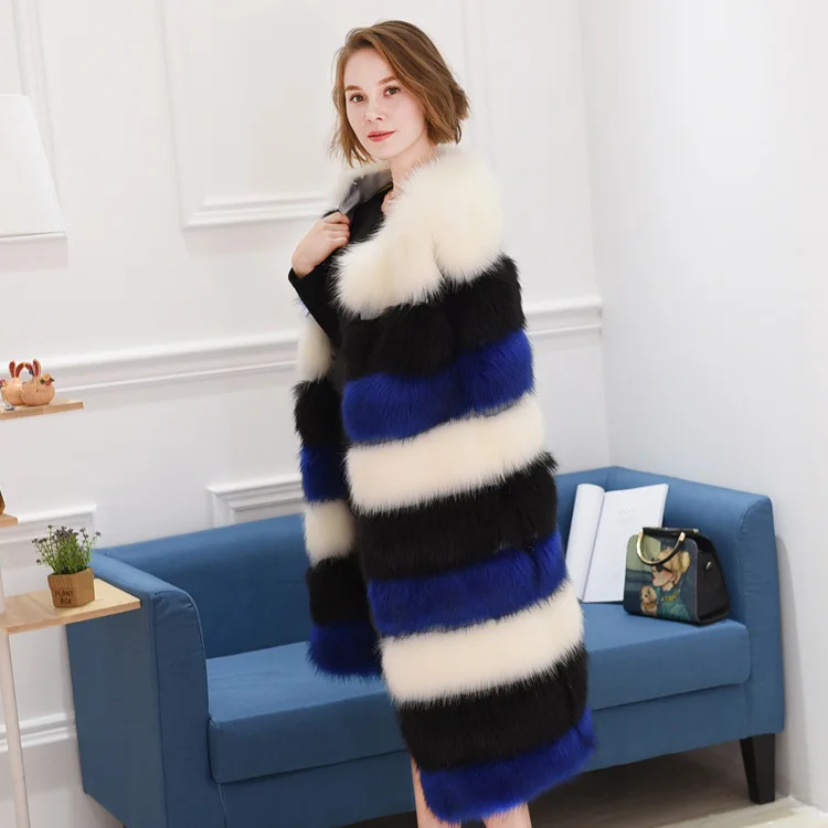 Chaqueta mujer Manteau Fausse Fourrure длинное пальто с мехом для женщин куртка из синтетического меха искусственный жилет на лисьем меху XL250
