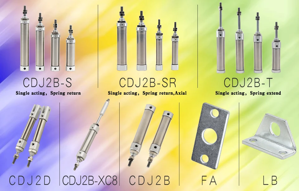 Двойной скобы мини цилиндр SMC тип cdj2d10 12 16 расточки длина хода 5 10 15 20 25 30 40 50