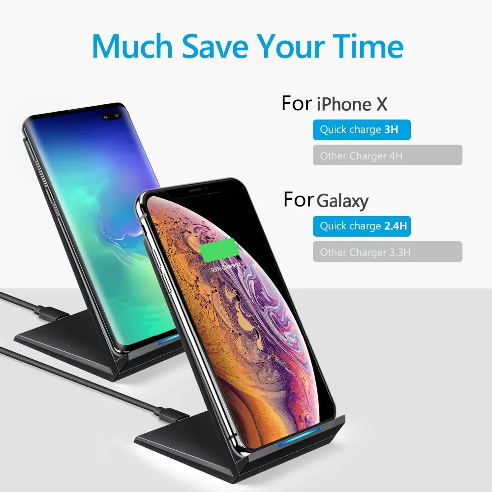 FDGAO 15 Вт QI Беспроводное зарядное устройство QC 3,0 Быстрая зарядка для iPhone 11 Pro XS XR X 8 samsung S10 S9 10 Вт usb type C Быстрая зарядка подставка