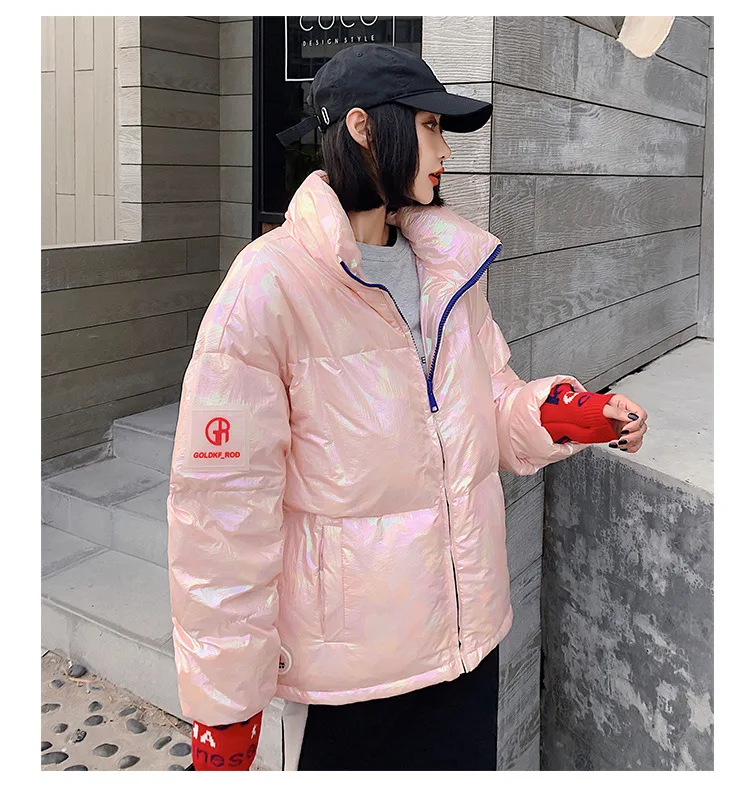 

Ozhouzhan Colorful Short Stand Collar down Coat Women's 2019 Winter New Style down Jacket Cotton-padded Clothes Korean-style Stu