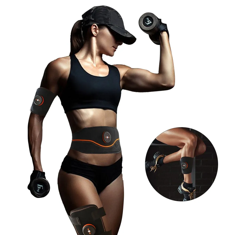 Abdominal Muscle Trainer EMS Electronic ABS Fitness Equipment Belt Vibration Muscle Massager USB For Waist Thigh Calf Arm