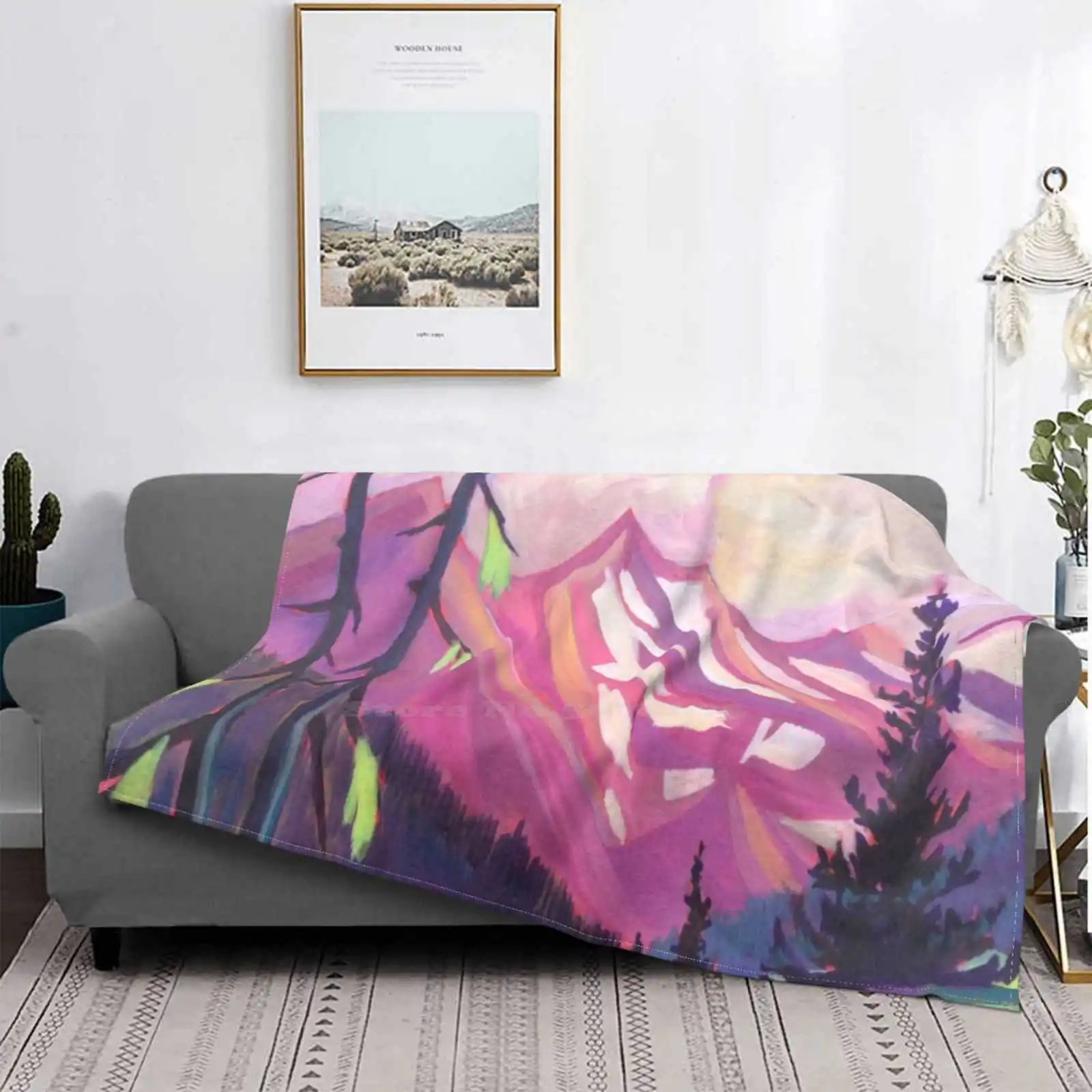 Coperta Per Aria Condizionata Serenity Coperta Morbida Moda Paesaggio Di Montagna Acrilico Kootenay Earl Grey Pass