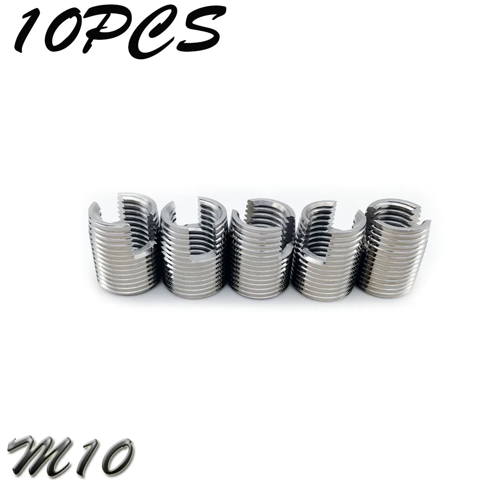 Набор для ремонта резьбы из нержавеющей стали M10 Silver 304 10 шт. набор Самонарезающий