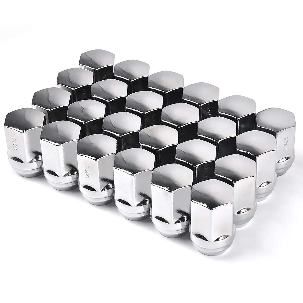 MIKKUPP-tuercas cromadas de una pieza para asiento de Acorn grande, 24 Uds., M14x1.5, estilo de fábrica, OEM, para Chrysler 300/Dodge Durango/Chevy Camaro