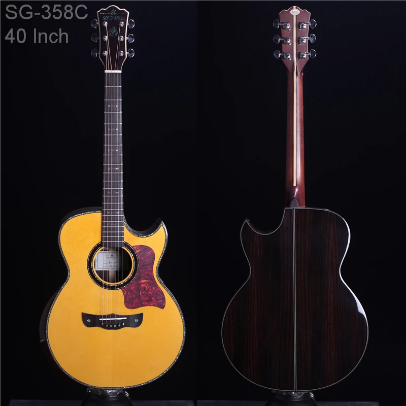 ST. PAUL SD-358/SG-358C 4" и 41" Акустическая гитара из цельного дерева, акустическая электрогитара