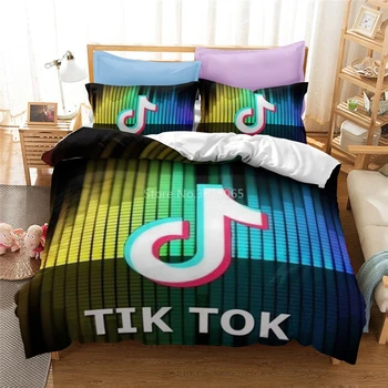 

Home Textile 3D Tiktok Pattern Bedding Set Adult Kids Elegant Printed 2/3pcs Duvet Cover Set Pillowcase Bedroom Decor Bed Linen
